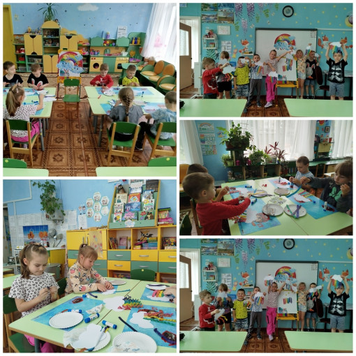 Аппликация "Радуга" в средней группе Аппликация "Радуга" в средней группе.